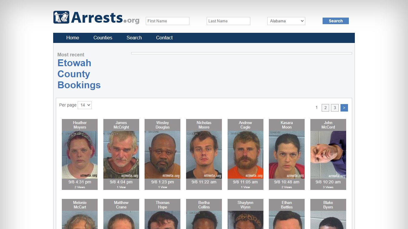 Etowah County Arrests and Inmate Search